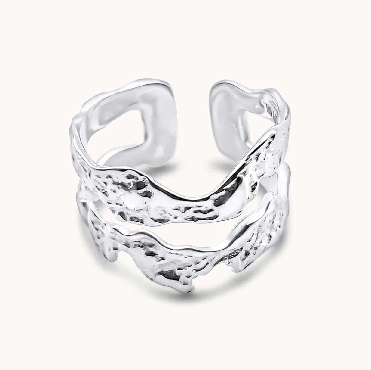 Silberner Doppel-Ring von Lava Metals