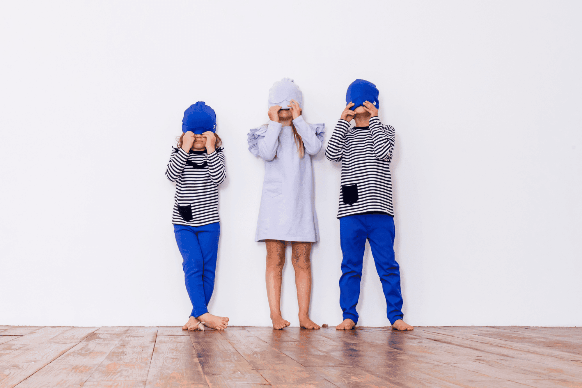 Pocket T-Shirt Stripes, Rib Trousers, Ruffle T-Shirt Stripes, Rib Leggings, Beanies and Ruffle Dress